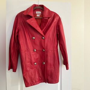 Wilsons Leather Red Classic Leather Jacket